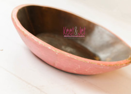 Newborn props wooden bowl pink