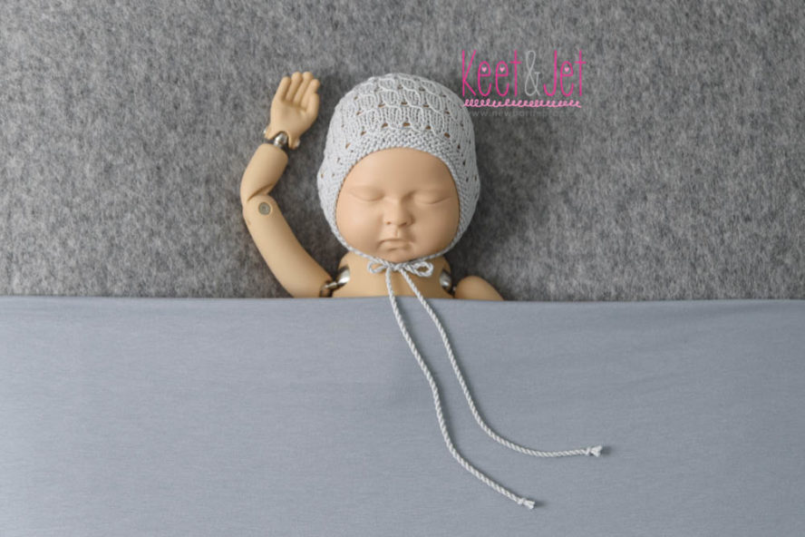 Newborn bonnet Tobi light grey